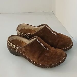 UGG Kohala Shearling Lined Brown Suede Mule Shoes Size 6US